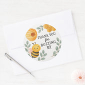 Thank You for Buzzing By Bee Label Runder Aufkleber (Umschlag)
