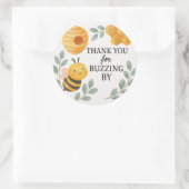 Thank You for Buzzing By Bee Label Runder Aufkleber (Tasche)