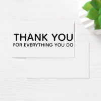 Thank You For Everything You Do Gift Einsatz Card