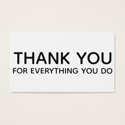 Thank You For Everything You Do Gift Einsatz Card (Vorderseite)