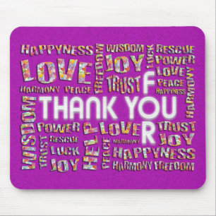 Thank You For ... Hearts   magenta splatter Mousepad
