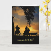Thank You For Help Country Western Cowboy Karte (Gelbe Blume)