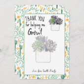 Thank you for helping me grow card holder voucher einladung (Vorne/Hinten)