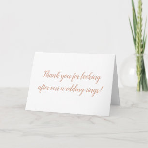 Thank you for looking after our wedding rings card dankeskarte