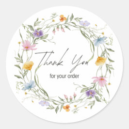 Thank You For Order Round Sticker