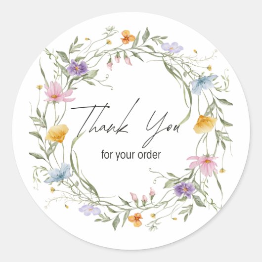 Thank You For Order Round Sticker (Vorderseite)