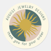 THANK YOU FOR ORDERING Sun Modern Cute CUSTOM Runder Aufkleber (Vorderseite)