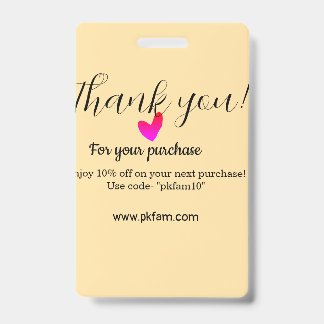 Thank you for purchase pink family business detail ausweis