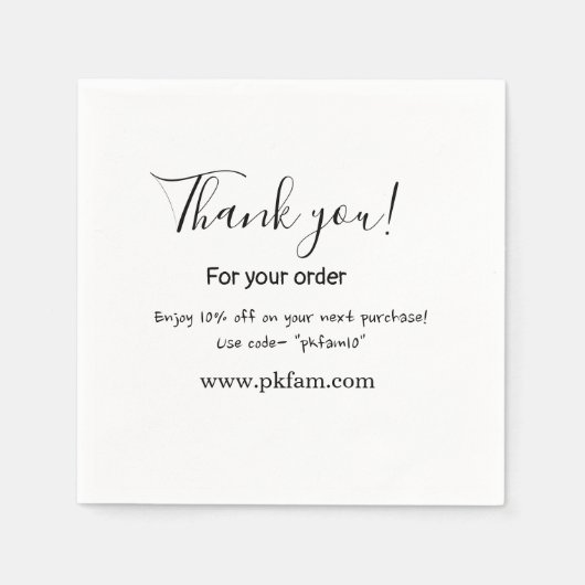 Thank you for purchase pink family business detail serviette (Vorderseite)