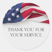 Thank You For Service American Flag Patriotic Runder Aufkleber (Vorderseite)