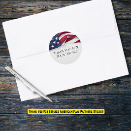 Thank You For Service American Flag Patriotic Runder Aufkleber