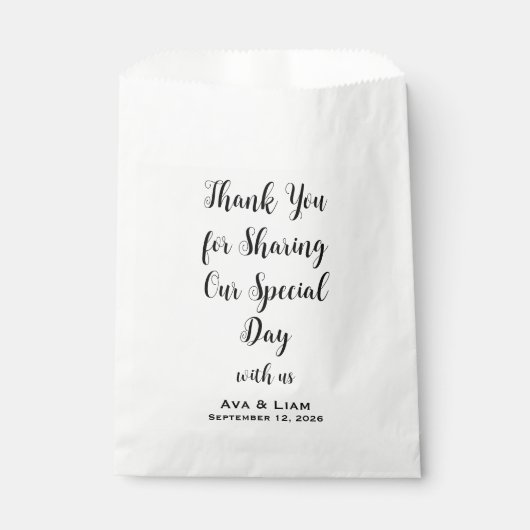 Thank You for Sharing Our Special Day Geschenktütchen (Vorderseite)