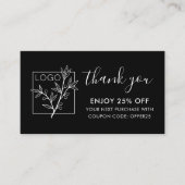 Thank You For Shopping Custom Logo Black Visitenkarte (Vorderseite)