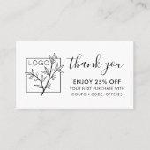 Thank You For Shopping Custom Logo White Visitenkarte (Vorderseite)