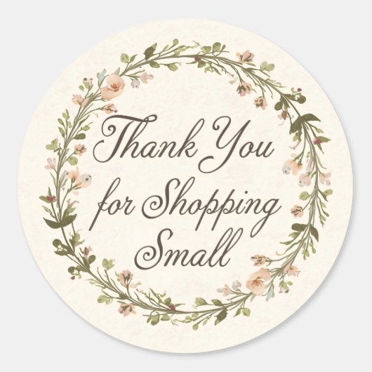 Thank You for Shopping Small Round Sticker (Vorderseite)