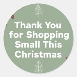Thank You for shopping Small This Christmas Runder Aufkleber