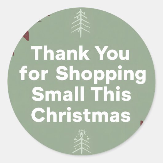Thank You for shopping Small This Christmas Runder Aufkleber (Vorderseite)