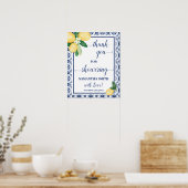 Thank you for Showering Bride Mediterranean Shower Poster (Küche)