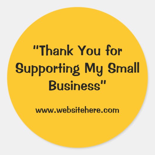 “Thank You for Supporting My Small Business” Runder Aufkleber (Vorderseite)