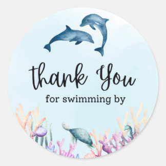 Thank You For Swimming By Sea Life Sticker