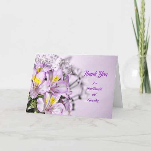 Thank you for sympathy with lilies dankeskarte (Vorderseite)