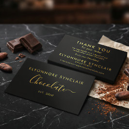 Thank You For Your Order Black Gold Chocolate Visitenkarte