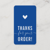 THANK YOU FOR YOUR ORDER insert modern royal blue Visitenkarte (Vorderseite)