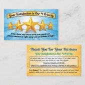 Thank You for Your Order/Purchase Cards Telefonnummerkarte (Vorne/Hinten)