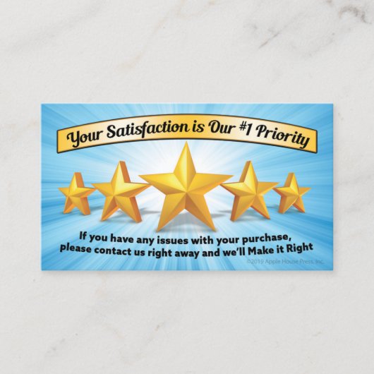 Thank You for Your Order/Purchase Cards Telefonnummerkarte (Vorderseite)