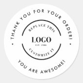 Thank you for your order You are awesome logo Runder Aufkleber (Vorderseite)