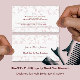 Thank You for Your Purchase Hair Salon White-Pink Rabattkarte