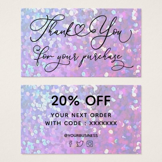 thank you for your purchase purchase purglitter (Vorne & Hinten)