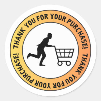 Thank You for Your Purchase – Shopping Cart Sticke Runder Aufkleber