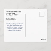 Thank You For Your Referral 3 Chiropractic Postkarte (Rückseite)