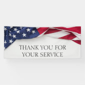 THANK YOU for your service American Flag Banner (Horizontal)
