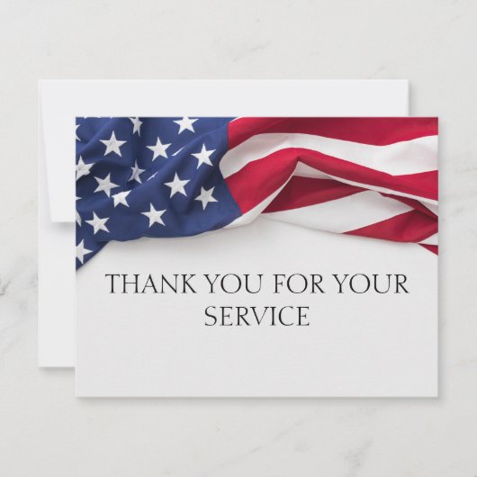 THANK YOU for your service American Flag Cards Dankeskarte (Vorderseite)