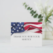 THANK YOU for your service American Flag Cards Dankeskarte (Stehend Vorderseite)