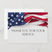 THANK YOU for your service American Flag Cards Dankeskarte (Vorne/Hinten)