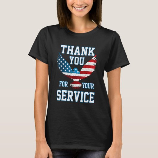 Thank You for your Service Patriotic Eagle Veteran T-Shirt (Vorderseite)