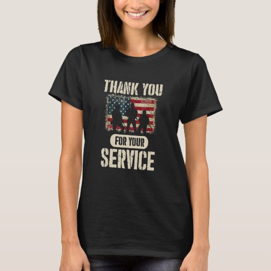 Thank You for Your Service Patriotic Veterans Day T-Shirt (Vorderseite)