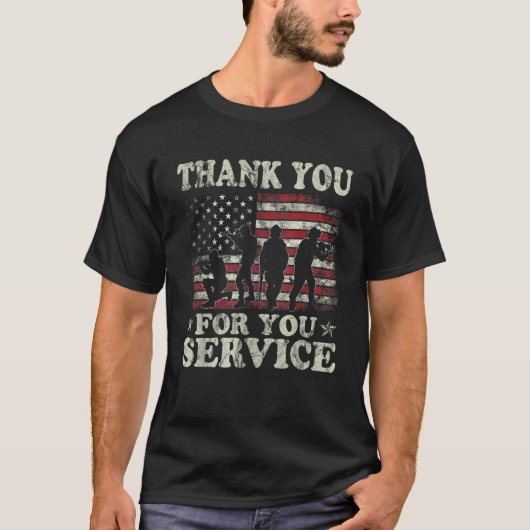 Thank You for Your Service Patriotic Veterans Day T-Shirt (Vorderseite)