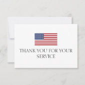 Thank You For Your Service Red blue American Flag Dankeskarte (Vorderseite)