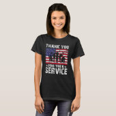 Thank You For Your Service Veteran US Flag Veteran T-Shirt (Vorne ganz)