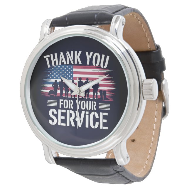 Thank You for Your Service: Veterans Day 2025  Armbanduhr (Schrägansicht)