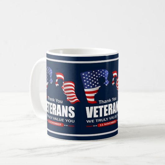Thank You for Your Service: Veterans Day 2025  Cof Kaffeetasse (Vorderseite Links)
