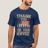 THANK YOU FOR YOUR SERVICE Veterans Day Tribute T-Shirt (Vorderseite)