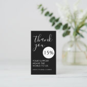 Thank You for Your Support | Discount Voucher Visitenkarte (Stehend Vorderseite)