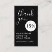 Thank You for Your Support | Discount Voucher Visitenkarte (Vorderseite)