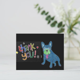 Thank you  Französische Bulldogge French Bulldog Postkarte