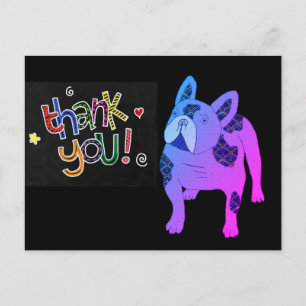 Thank you  Französische Bulldogge French Bulldog Postkarte